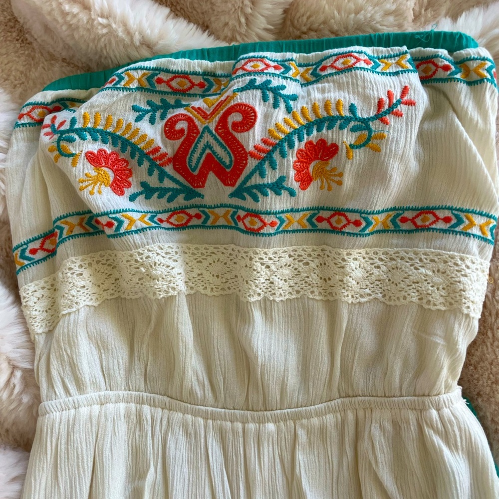 Strapless maxi boho dress